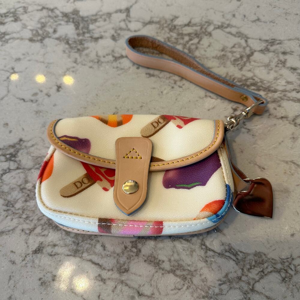 Vintage Dooney and Bourke Clutch Wristlet Fun Colorful Pattern Y2K